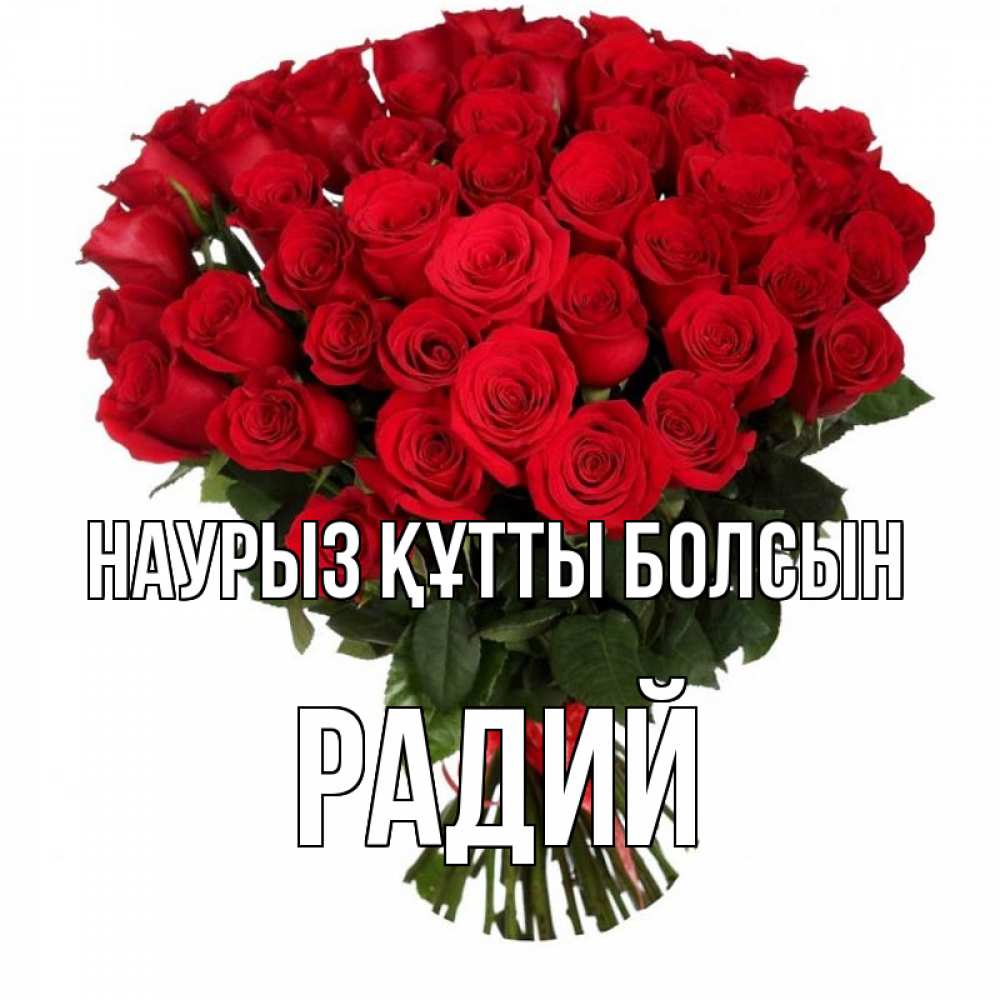 Открытка на каждый день с именем, Радий Наурыз құтты болсын цветы на праздник весны наурыз Прикольная открытка с пожеланием онлайн скачать бесплатно 
