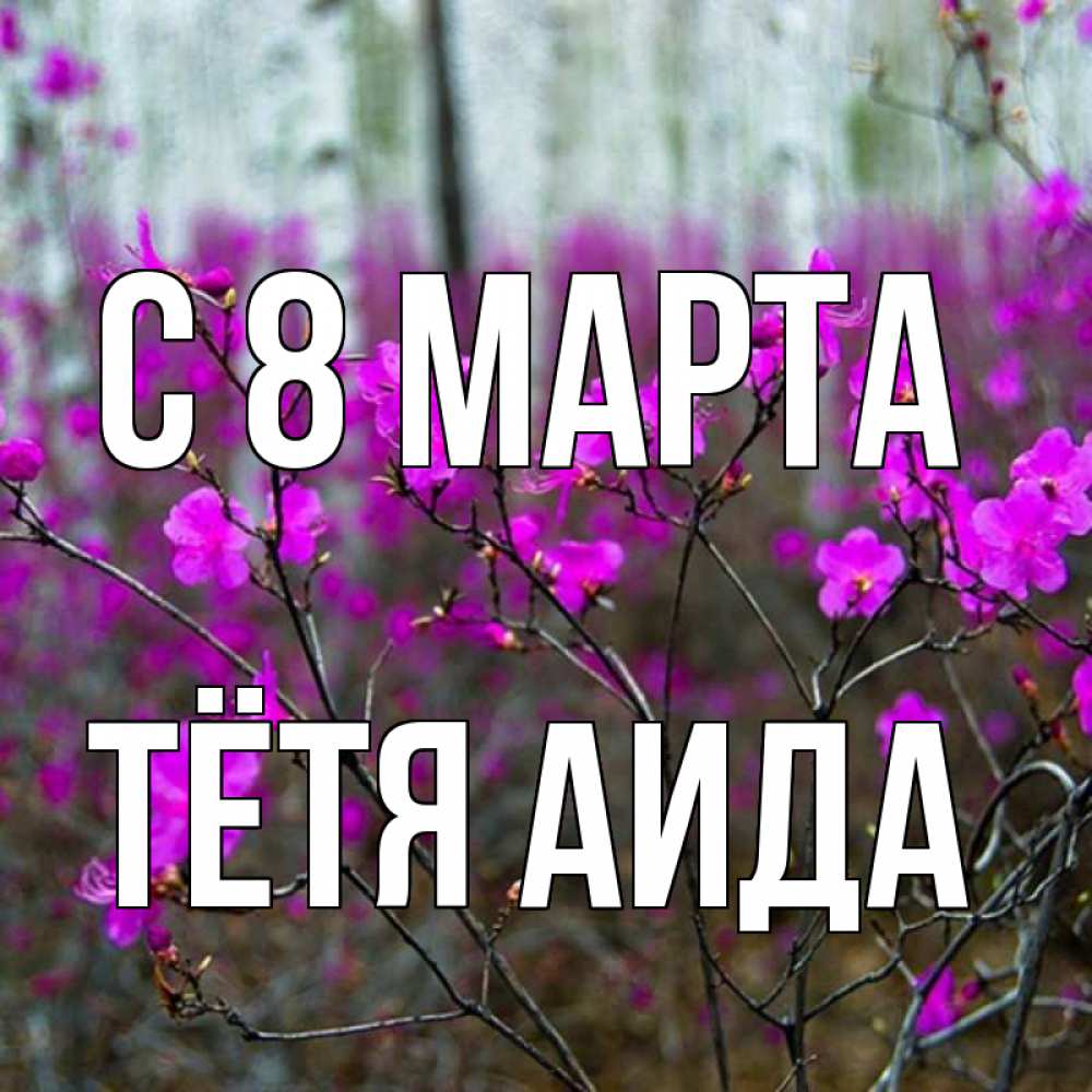 Открытка на каждый день с именем, Тётя-Аида С 8 МАРТА дикие цветы Прикольная открытка с пожеланием онлайн скачать бесплатно 