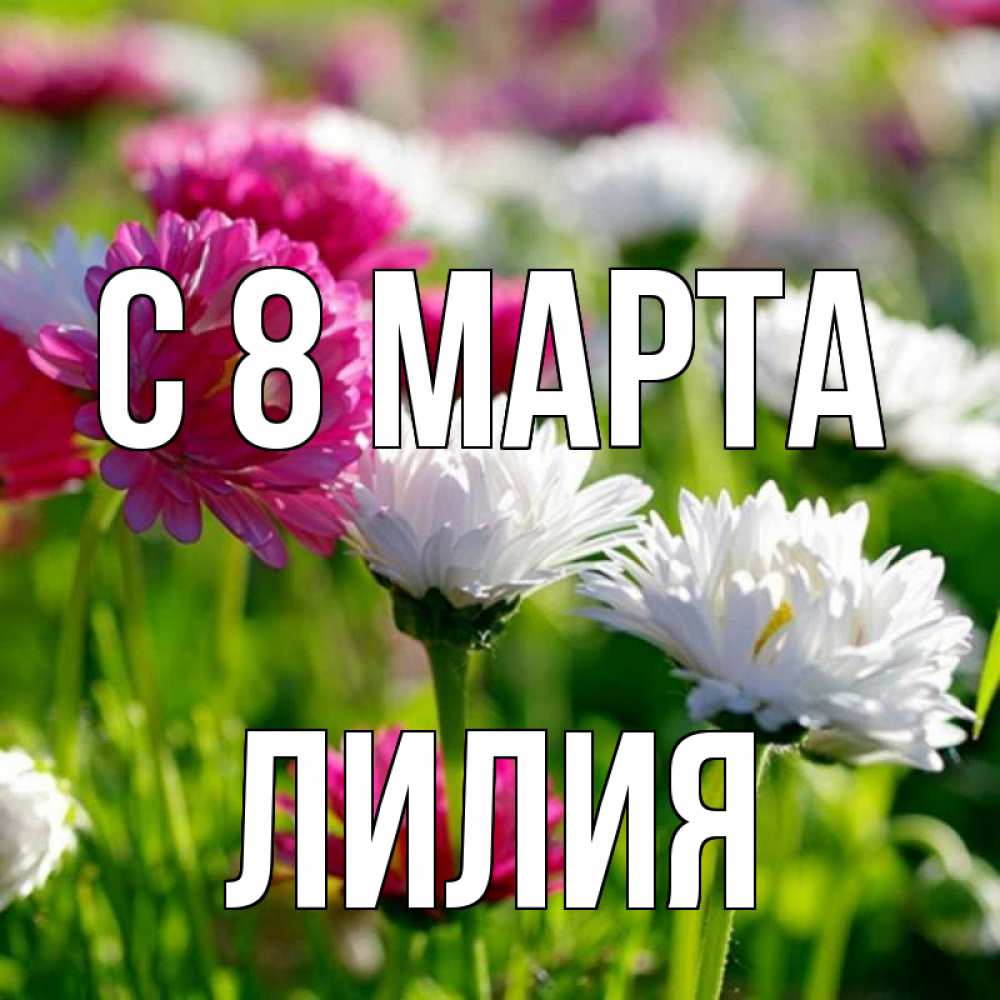 Открытка на каждый день с именем, Лилия С 8 МАРТА международный женский день 1 Прикольная открытка с пожеланием онлайн скачать бесплатно 