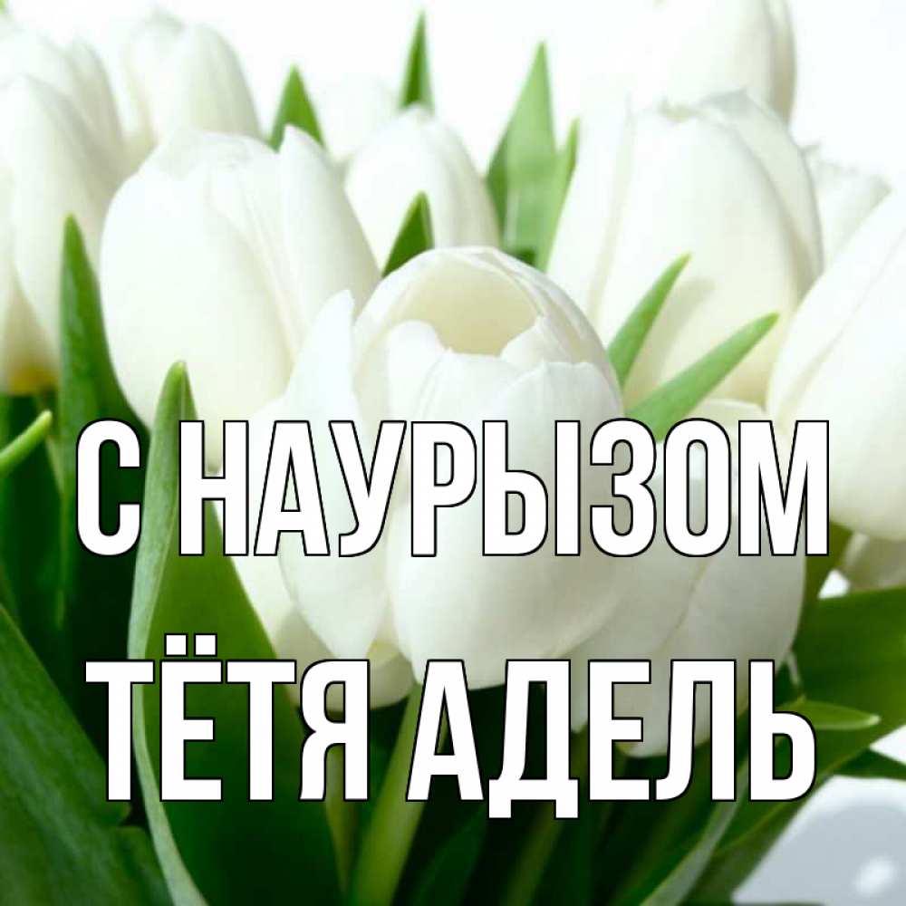 Открытка на каждый день с именем, Тётя-Адель С наурызом цветы Прикольная открытка с пожеланием онлайн скачать бесплатно 