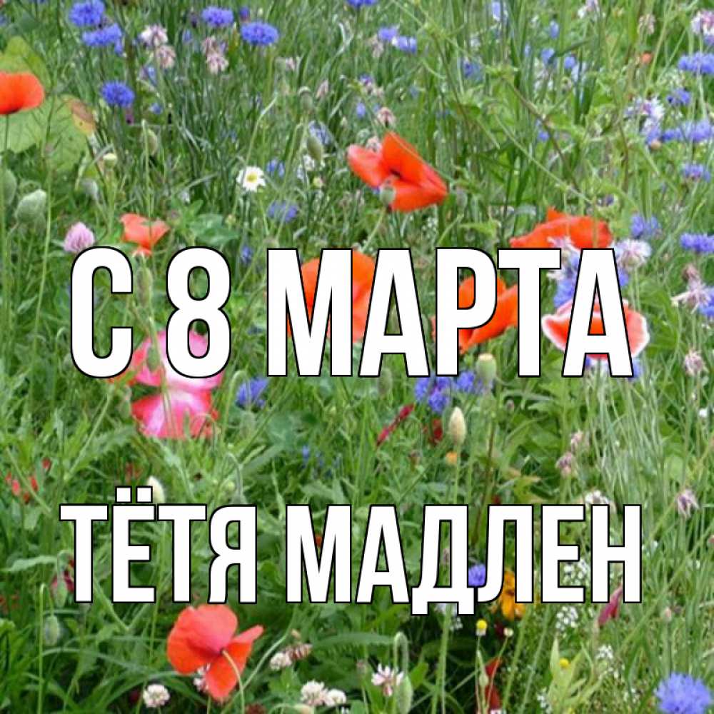 Открытка на каждый день с именем, Тётя-Мадлен С 8 МАРТА международный женский день 4 Прикольная открытка с пожеланием онлайн скачать бесплатно 