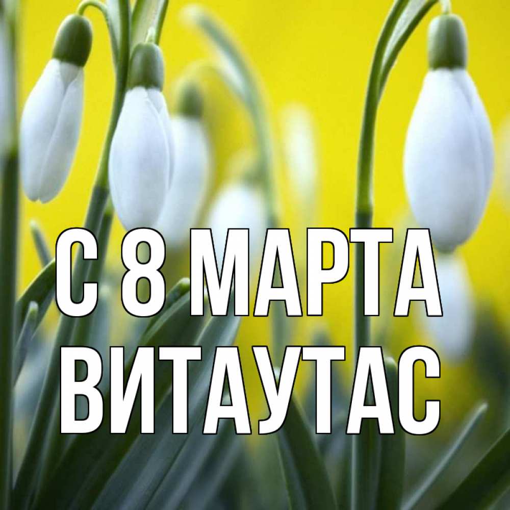 Открытка на каждый день с именем, Витаутас С 8 МАРТА весенние цветы Прикольная открытка с пожеланием онлайн скачать бесплатно 