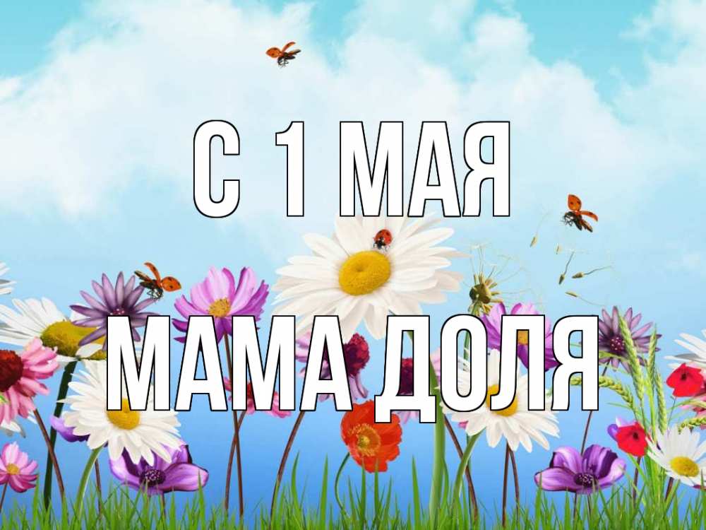 Открытка на каждый день с именем, Мама-Доля С 1 мая С 1 мая Прикольная открытка с пожеланием онлайн скачать бесплатно 