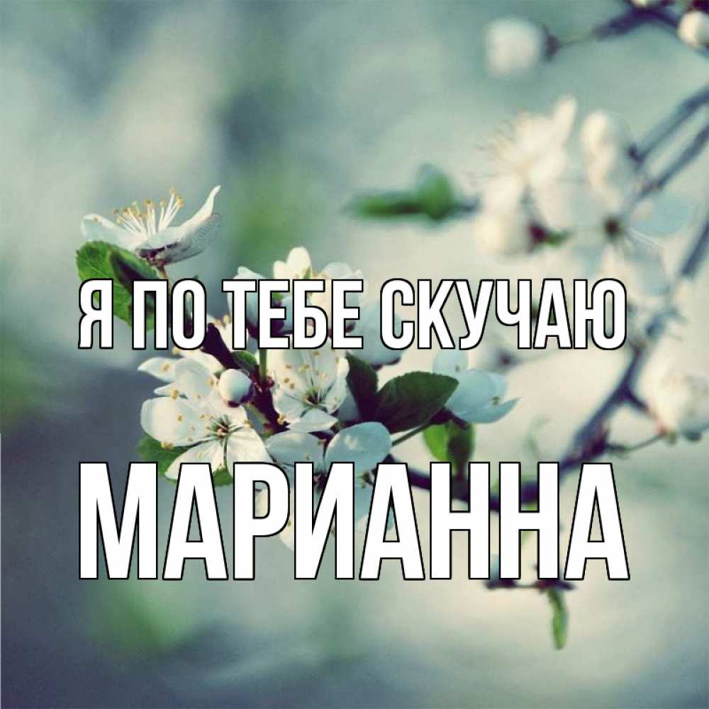 Открытка на каждый день с именем, Марианна Я по тебе скучаю весна Прикольная открытка с пожеланием онлайн скачать бесплатно 