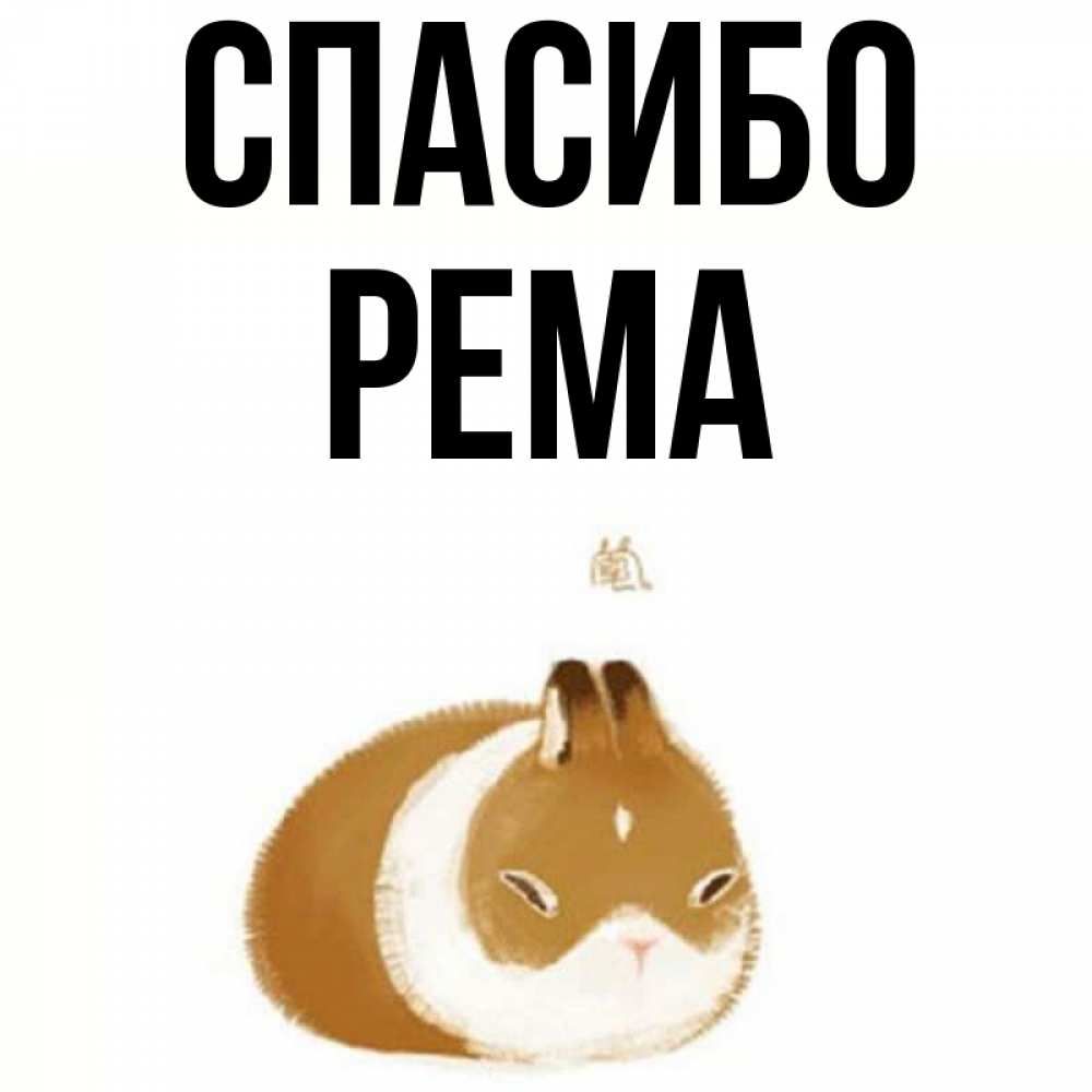 Открытка на каждый день с именем, Рема Спасибо коричнево белый домашний питомец Прикольная открытка с пожеланием онлайн скачать бесплатно 