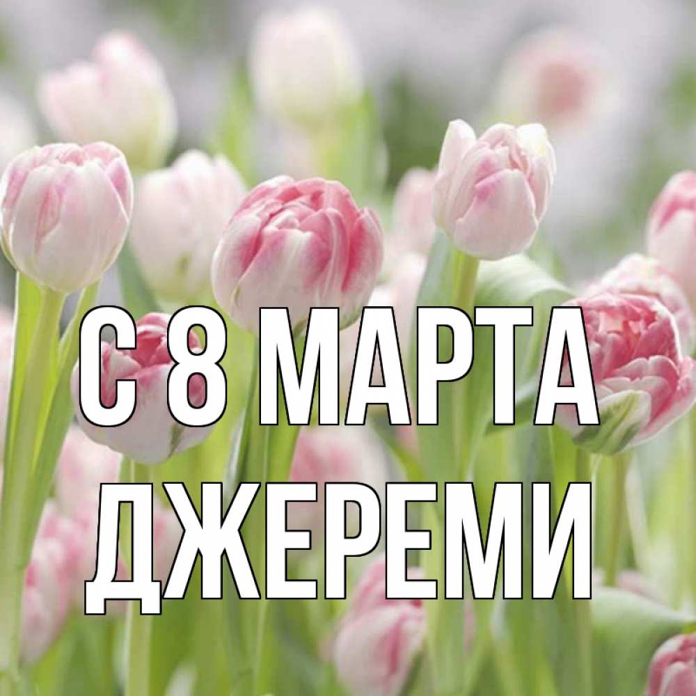 Открытка на каждый день с именем, Джереми С 8 марта цветы Прикольная открытка с пожеланием онлайн скачать бесплатно 