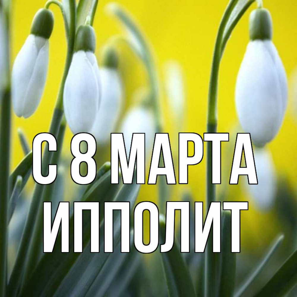 Открытка на каждый день с именем, Ипполит С 8 МАРТА весенние цветы Прикольная открытка с пожеланием онлайн скачать бесплатно 