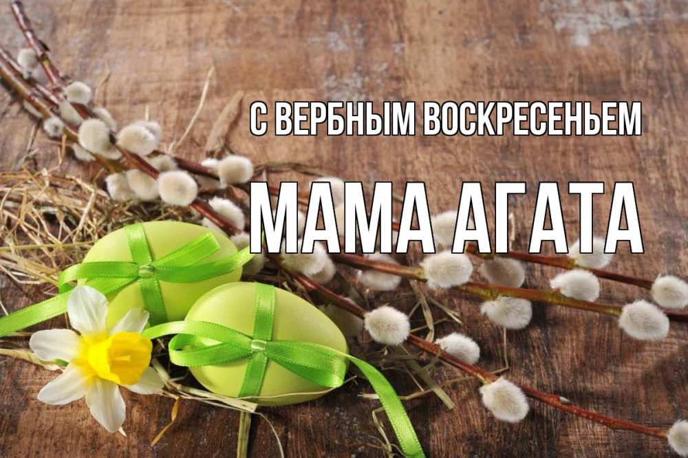 Открытка на каждый день с именем, Мама-Агата С вербным воскресеньем верба Прикольная открытка с пожеланием онлайн скачать бесплатно 