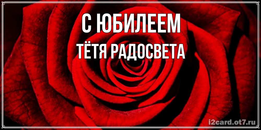 Открытка на каждый день с именем, Тётя-Радосвета С юбилеем алая роза Прикольная открытка с пожеланием онлайн скачать бесплатно 