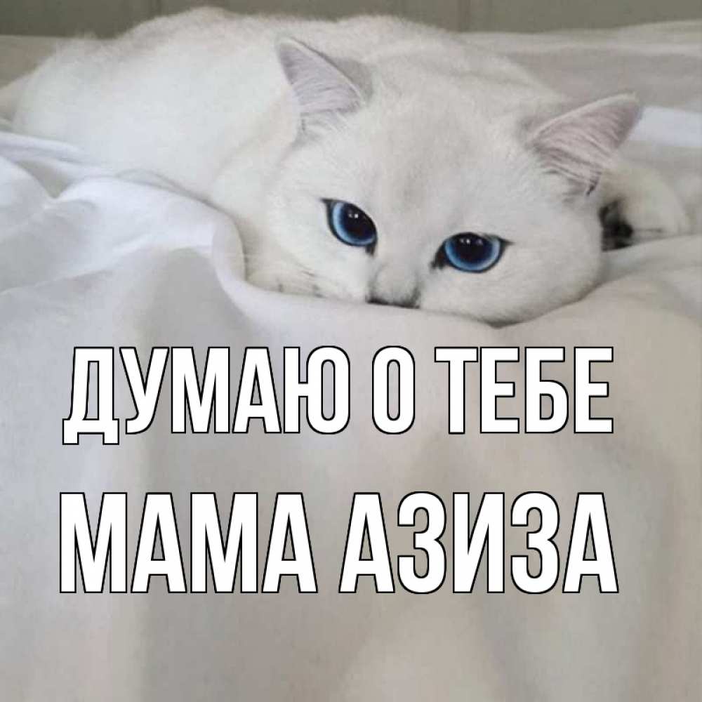 Открытка на каждый день с именем, Мама-Азиза Думаю о тебе я очень по тебе скучаю и тоскую Прикольная открытка с пожеланием онлайн скачать бесплатно 