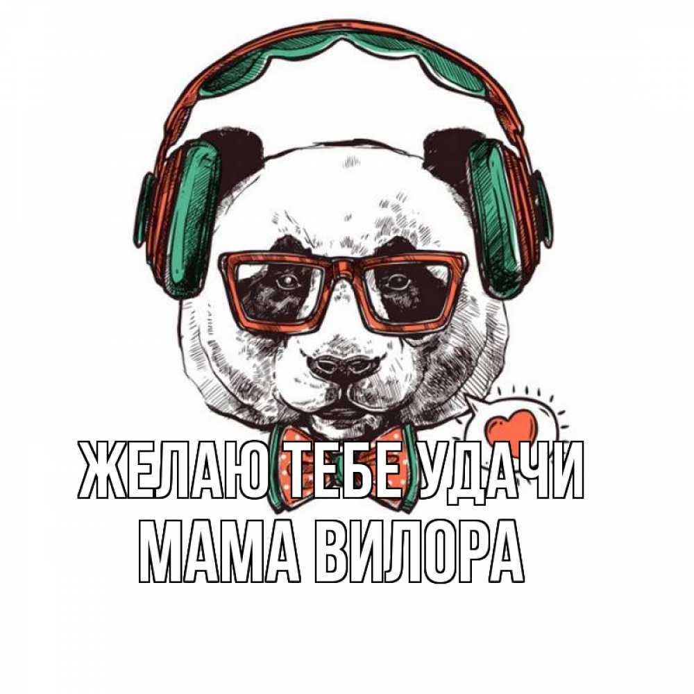 Открытка на каждый день с именем, Мама-Вилора Желаю тебе удачи деловой пес Прикольная открытка с пожеланием онлайн скачать бесплатно 