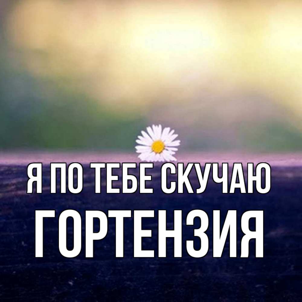 Открытка на каждый день с именем, Гортензия Я по тебе скучаю приходи в гости Прикольная открытка с пожеланием онлайн скачать бесплатно 