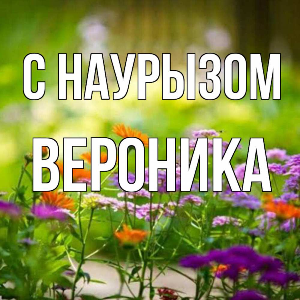 Открытка на каждый день с именем, Вероника С наурызом цветы Прикольная открытка с пожеланием онлайн скачать бесплатно 