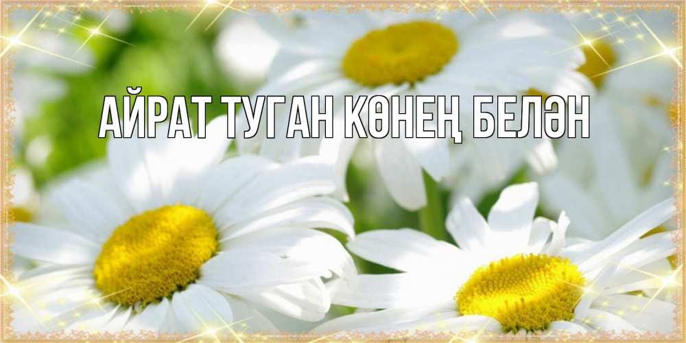 Открытка на каждый день с именем, Айрат-туган-көнең-белән Главная красивые открытки с белыми цветами на наурыз  праздник весны Прикольная открытка с пожеланием онлайн скачать бесплатно 