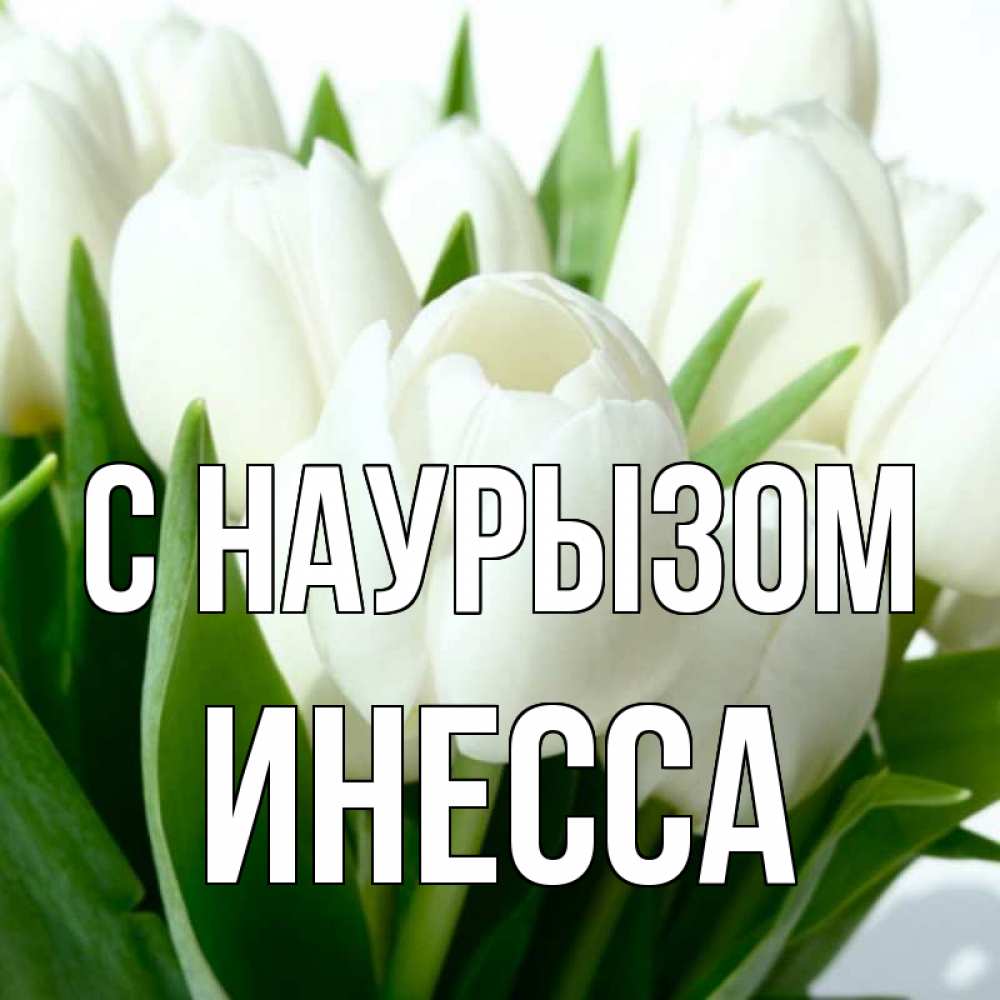 Открытка на каждый день с именем, Инесса С наурызом цветы Прикольная открытка с пожеланием онлайн скачать бесплатно 