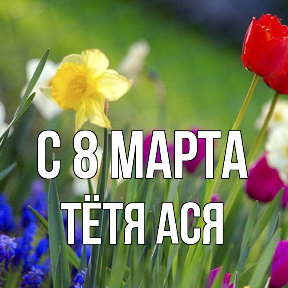 Открытка на каждый день с именем, Тётя-Ася С 8 марта международный женский день 3 Прикольная открытка с пожеланием онлайн скачать бесплатно 