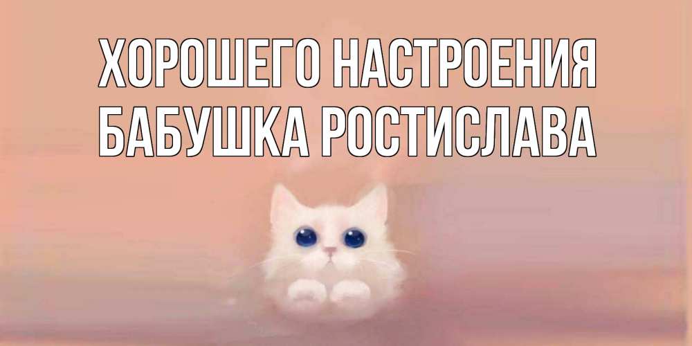 Открытка на каждый день с именем, Бабушка-Ростислава Хорошего настроения кошка Прикольная открытка с пожеланием онлайн скачать бесплатно 