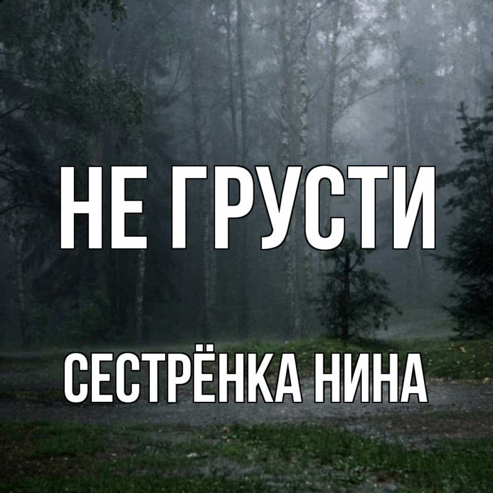 Открытка на каждый день с именем, Сестрёнка-Нина Не грусти осень Прикольная открытка с пожеланием онлайн скачать бесплатно 