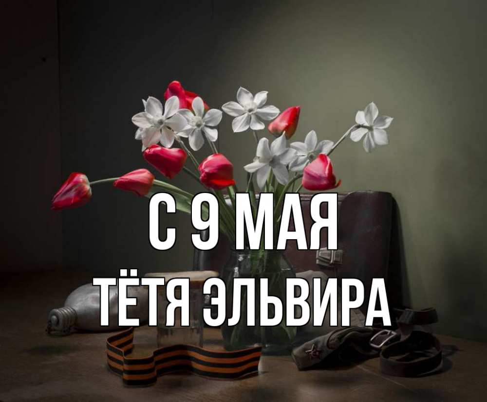 Открытка на каждый день с именем, Тётя-Эльвира С 9 мая 9 мая Прикольная открытка с пожеланием онлайн скачать бесплатно 