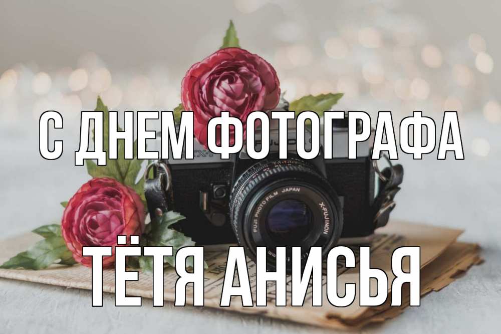 Открытка на каждый день с именем, Тётя-Анисья С днем фотографа с днем фотографа Прикольная открытка с пожеланием онлайн скачать бесплатно 