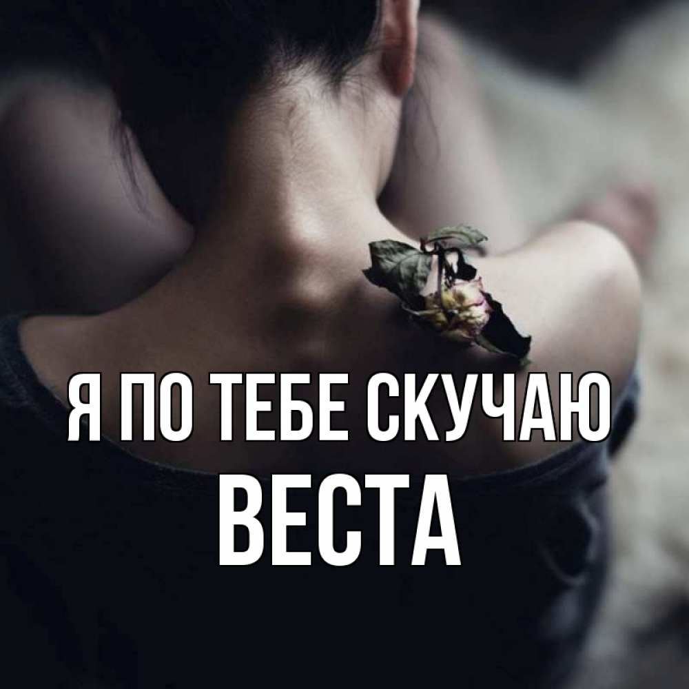 Открытка на каждый день с именем, Веста Я по тебе скучаю засох цветок Прикольная открытка с пожеланием онлайн скачать бесплатно 