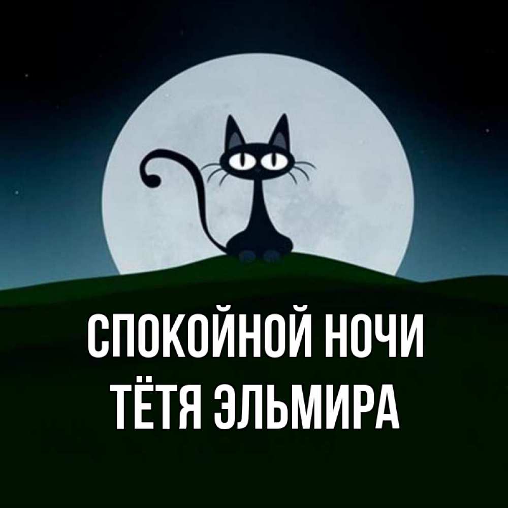 Открытка на каждый день с именем, Тётя-Эльмира Спокойной ночи хорошо выспаться ночью и без кошмаров Прикольная открытка с пожеланием онлайн скачать бесплатно 
