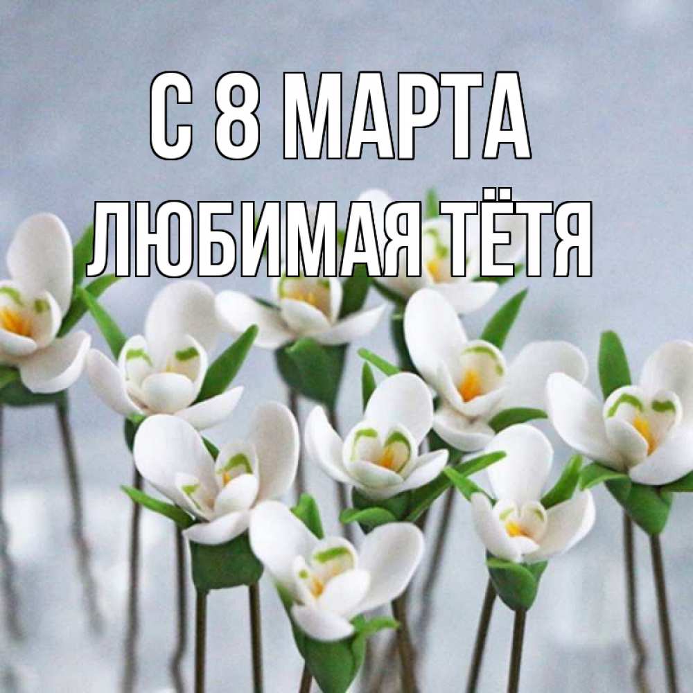 Открытка на каждый день с именем, любимая-Тётя С 8 марта весенние цветы Прикольная открытка с пожеланием онлайн скачать бесплатно 