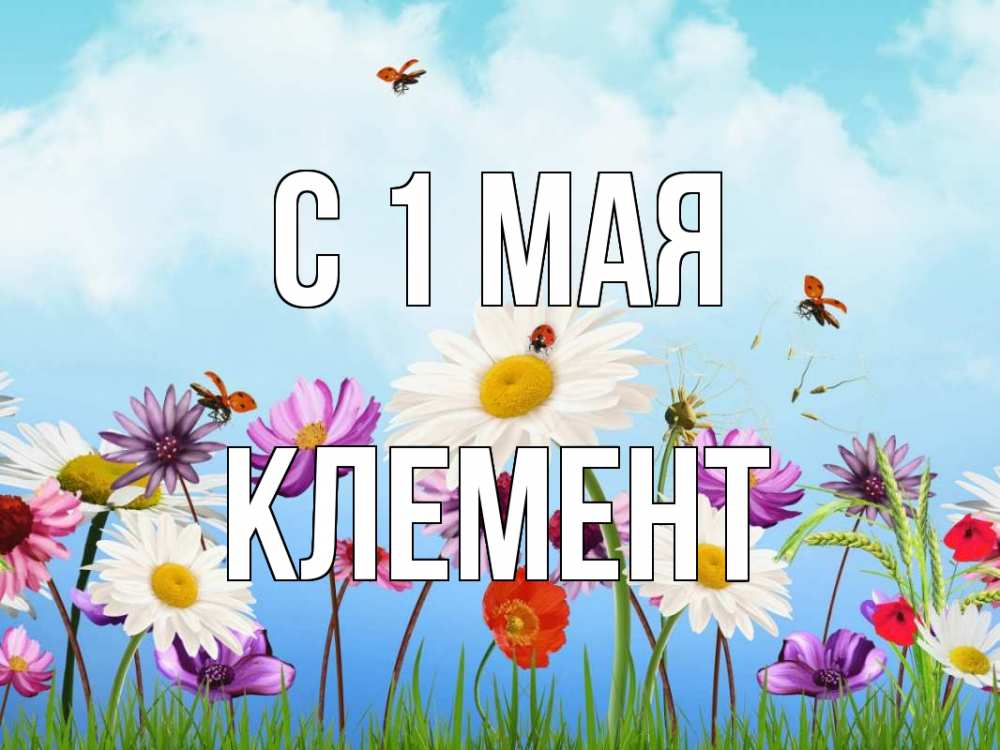 Открытка на каждый день с именем, Клемент С 1 мая С 1 мая Прикольная открытка с пожеланием онлайн скачать бесплатно 