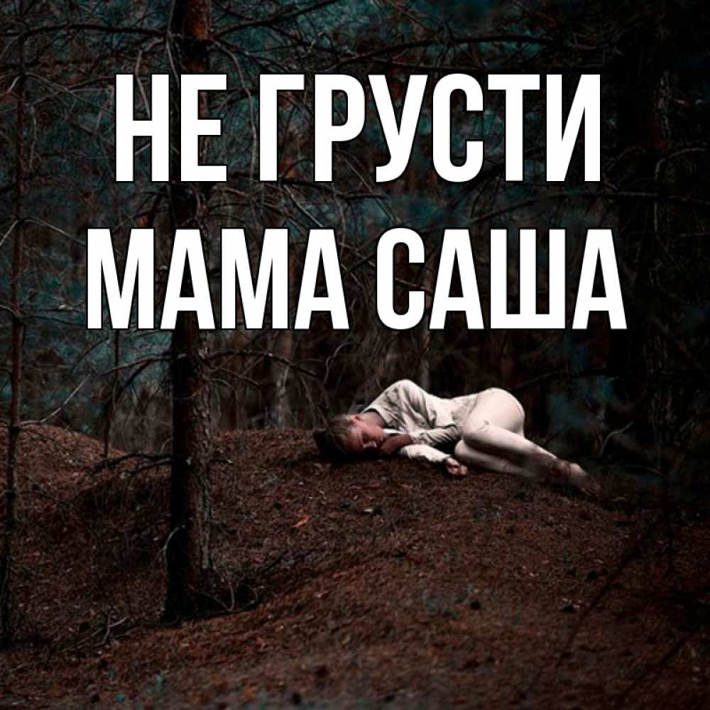 Открытка на каждый день с именем, Мама-Саша Не грусти лес Прикольная открытка с пожеланием онлайн скачать бесплатно 