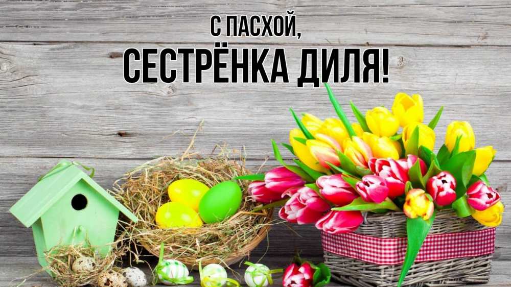 Открытка на каждый день с именем, Сестрёнка-Диля С пасхой пасха Прикольная открытка с пожеланием онлайн скачать бесплатно 