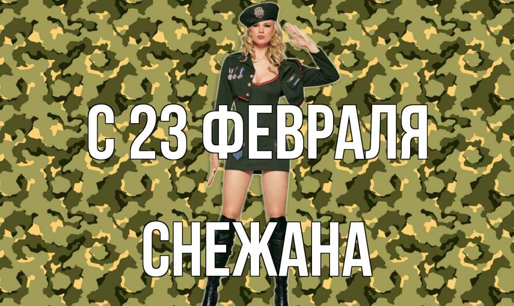 Открытка на каждый день с именем, Снежана С 23 февраля 23 февраля Прикольная открытка с пожеланием онлайн скачать бесплатно 