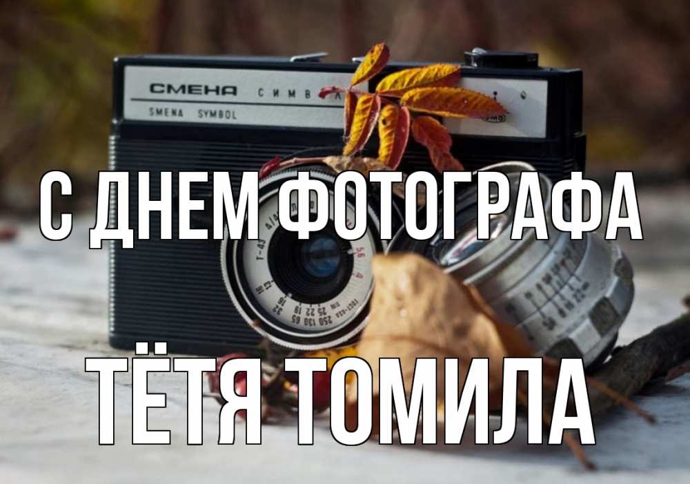 Открытка на каждый день с именем, Тётя-Томила С днем фотографа с днем фотографа Прикольная открытка с пожеланием онлайн скачать бесплатно 