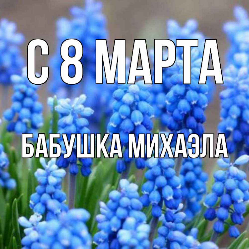 Открытка на каждый день с именем, Бабушка-Михаэла С 8 МАРТА Поздравительная открытка для женщин с цветами на праздничную дату Прикольная открытка с пожеланием онлайн скачать бесплатно 