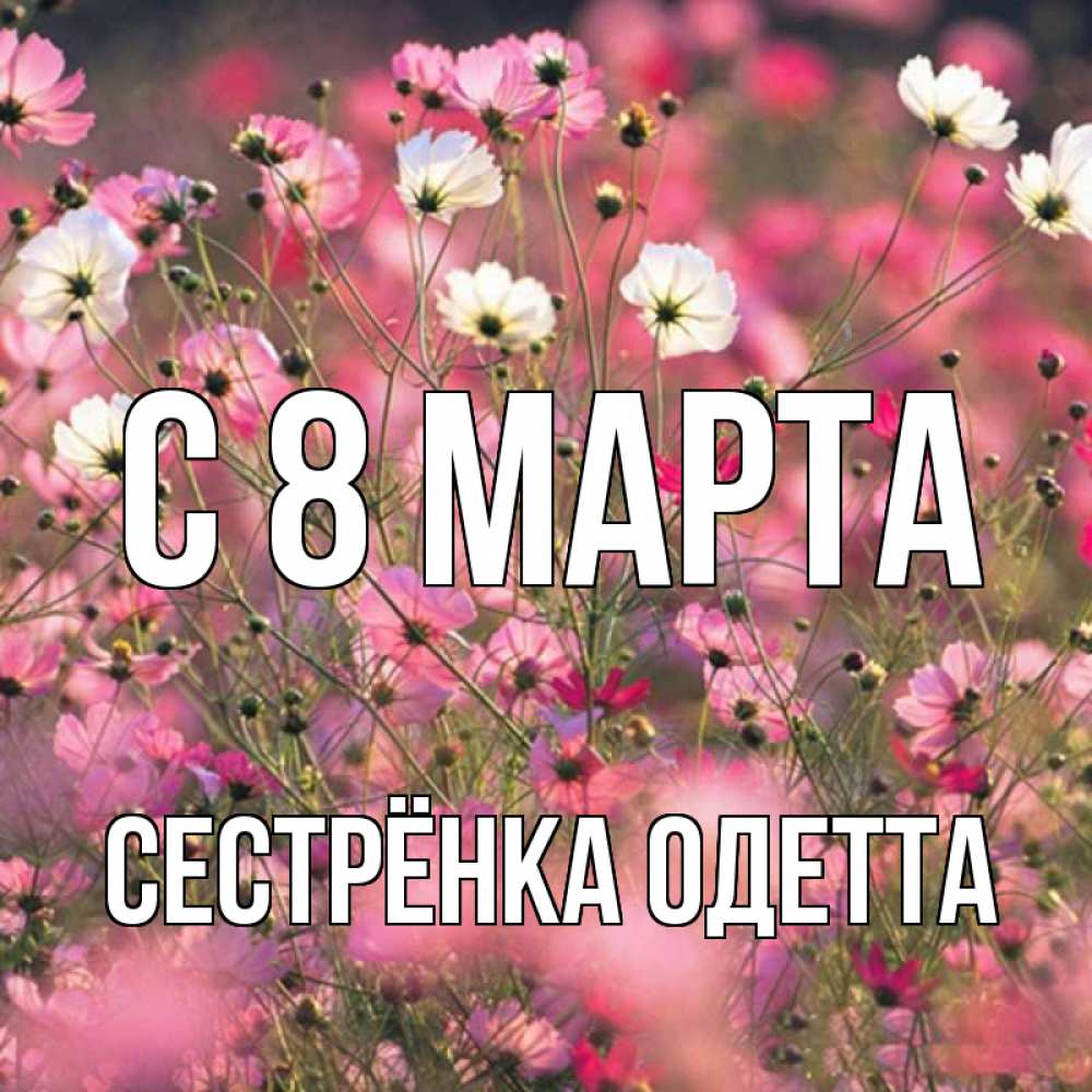 Открытка на каждый день с именем, Сестрёнка-Одетта С 8 МАРТА красиво 1 Прикольная открытка с пожеланием онлайн скачать бесплатно 