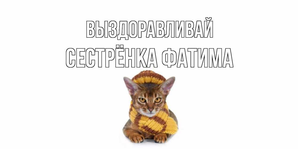 Открытка на каждый день с именем, Сестрёнка-Фатима Выздоравливай родные не болейте Прикольная открытка с пожеланием онлайн скачать бесплатно 