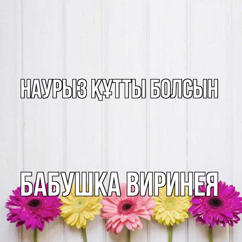 Открытка на каждый день с именем, Бабушка-Виринея Наурыз құтты болсын женщинам 1 Прикольная открытка с пожеланием онлайн скачать бесплатно 