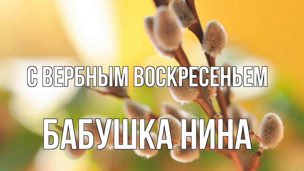 Открытка на каждый день с именем, Бабушка-Нина С вербным воскресеньем верба 1 Прикольная открытка с пожеланием онлайн скачать бесплатно 