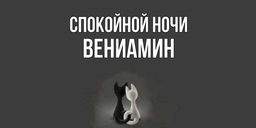 Открытка на каждый день с именем, Вениамин Спокойной ночи коты Прикольная открытка с пожеланием онлайн скачать бесплатно 