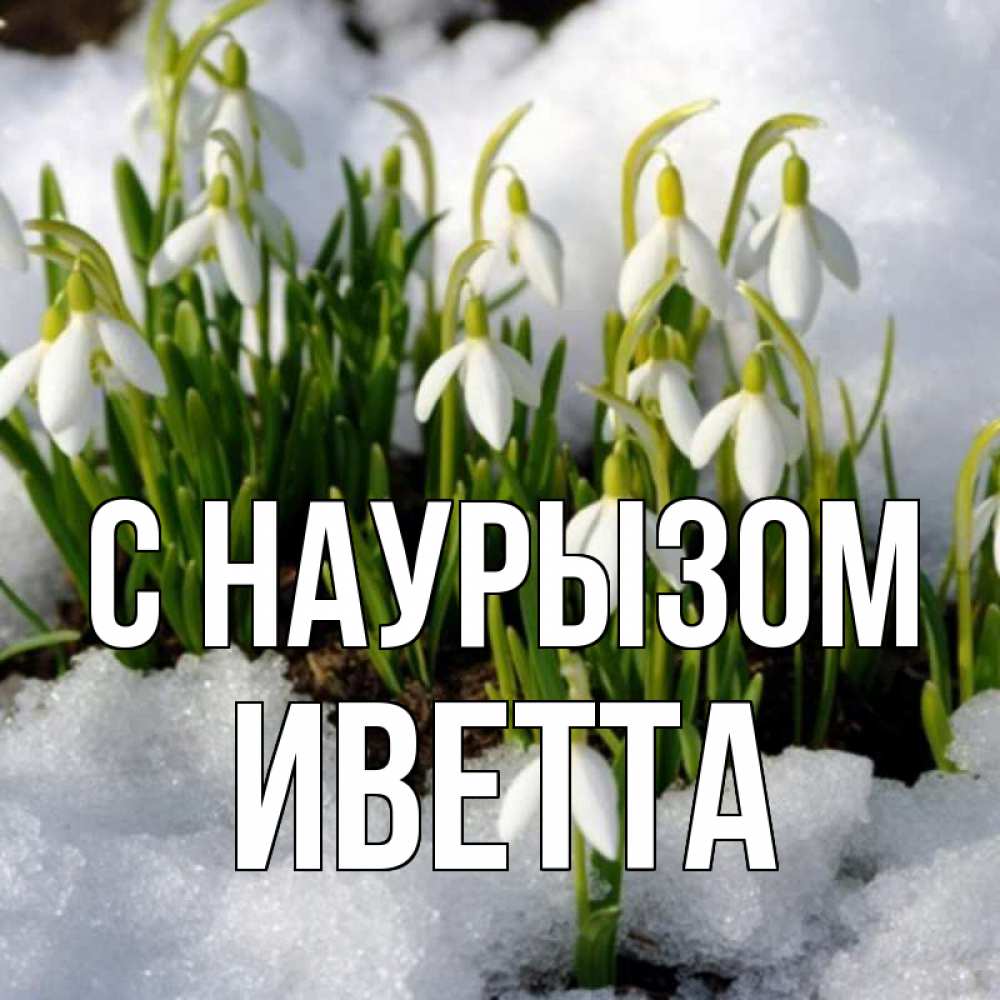 Открытка на каждый день с именем, Иветта С наурызом цветы весенние Прикольная открытка с пожеланием онлайн скачать бесплатно 