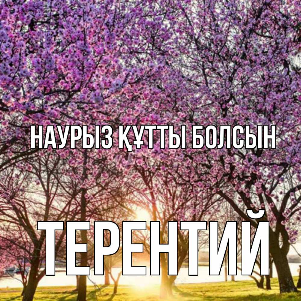 Открытка на каждый день с именем, Терентий Наурыз құтты болсын наурыз Прикольная открытка с пожеланием онлайн скачать бесплатно 