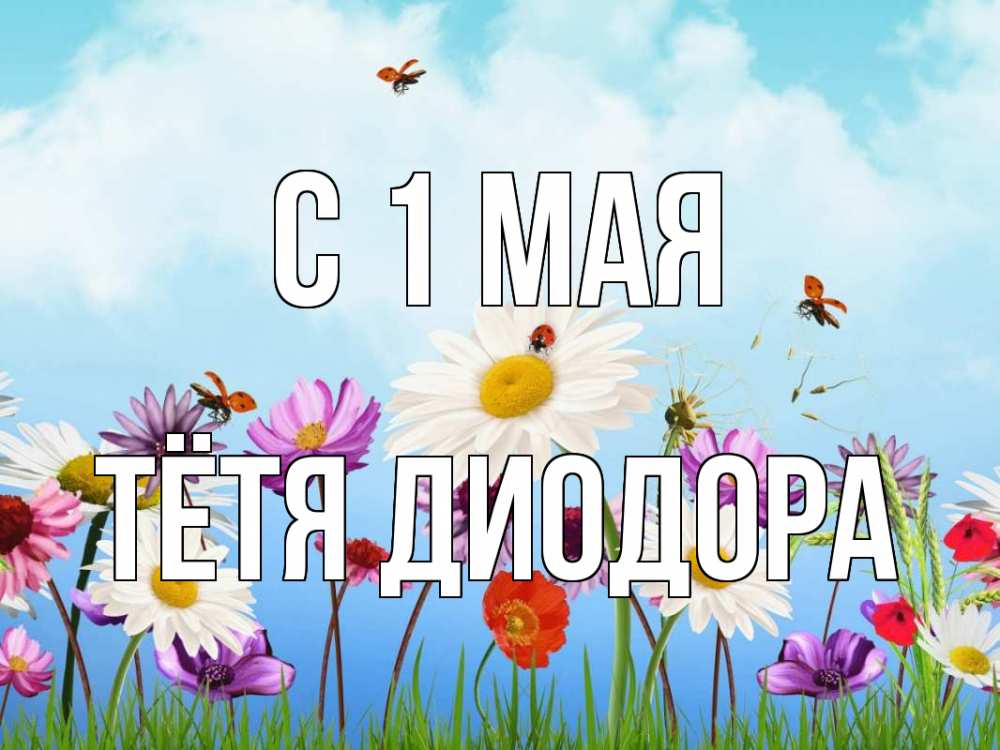 Открытка на каждый день с именем, Тётя-Диодора С 1 мая С 1 мая Прикольная открытка с пожеланием онлайн скачать бесплатно 