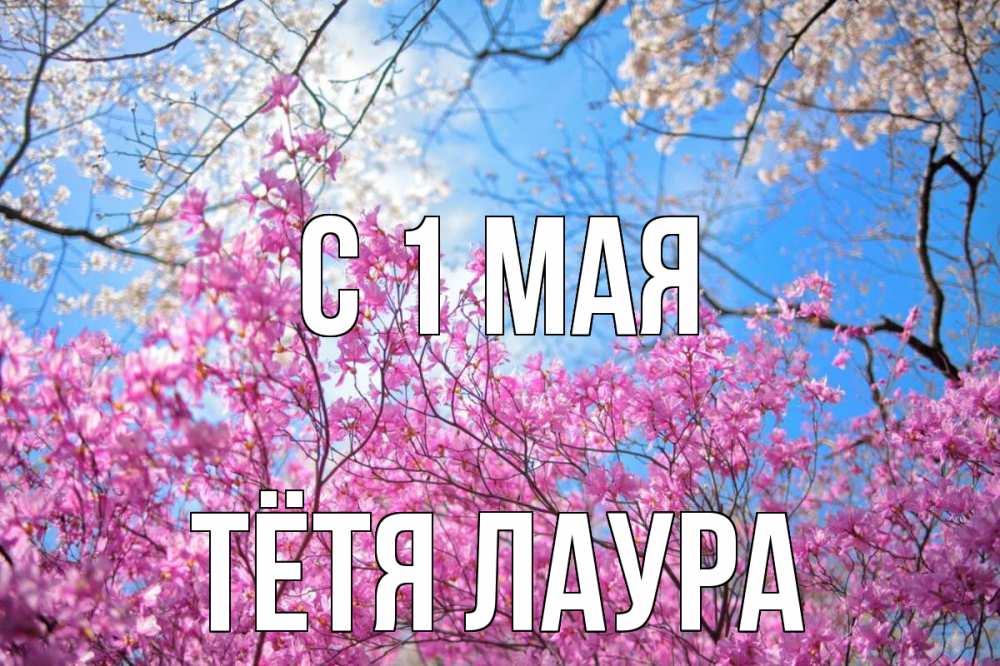Открытка на каждый день с именем, Тётя-Лаура С 1 мая С 1 мая Прикольная открытка с пожеланием онлайн скачать бесплатно 