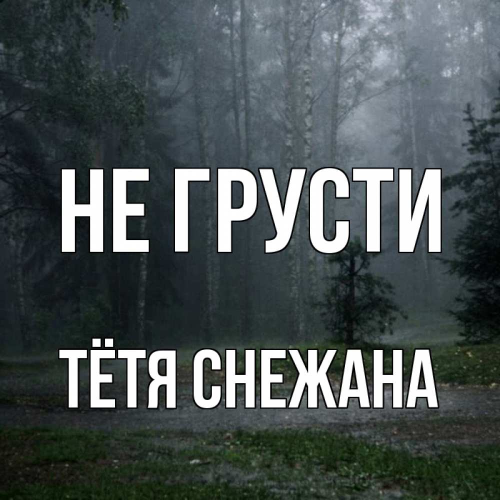 Открытка на каждый день с именем, Тётя-Снежана Не грусти осень Прикольная открытка с пожеланием онлайн скачать бесплатно 