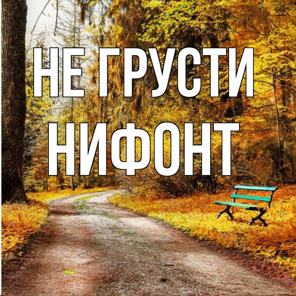 Открытка на каждый день с именем, Нифонт Не грусти зеленая лавочка Прикольная открытка с пожеланием онлайн скачать бесплатно 
