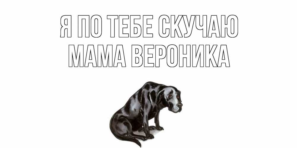 Открытка на каждый день с именем, Мама-Вероника Я по тебе скучаю я по тебе скучаю открытка с собакой Прикольная открытка с пожеланием онлайн скачать бесплатно 