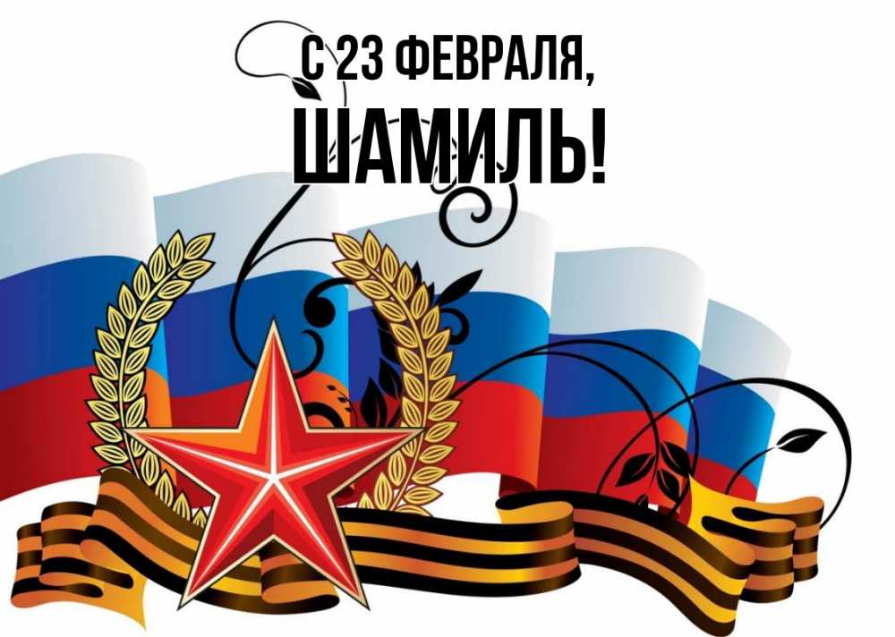 Открытка на каждый день с именем, Шамиль С 23 февраля 23 февраля Прикольная открытка с пожеланием онлайн скачать бесплатно 