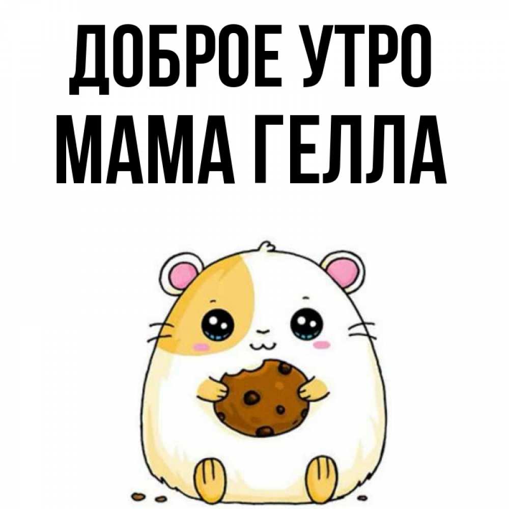 Открытка на каждый день с именем, Мама-Гелла Доброе утро есть печеньку. Утречко Прикольная открытка с пожеланием онлайн скачать бесплатно 