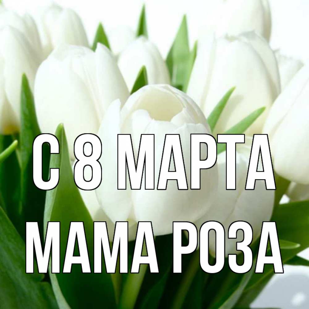 Открытка на каждый день с именем, Мама-Роза С 8 МАРТА цветы Прикольная открытка с пожеланием онлайн скачать бесплатно 