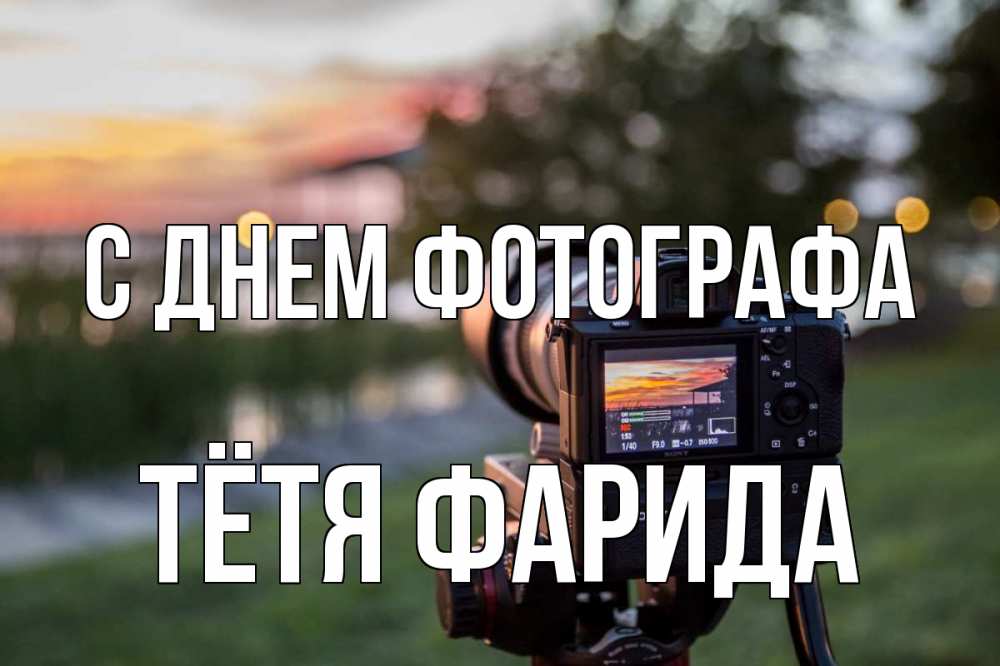 Открытка на каждый день с именем, Тётя-Фарида С днем фотографа с днем фотографа Прикольная открытка с пожеланием онлайн скачать бесплатно 