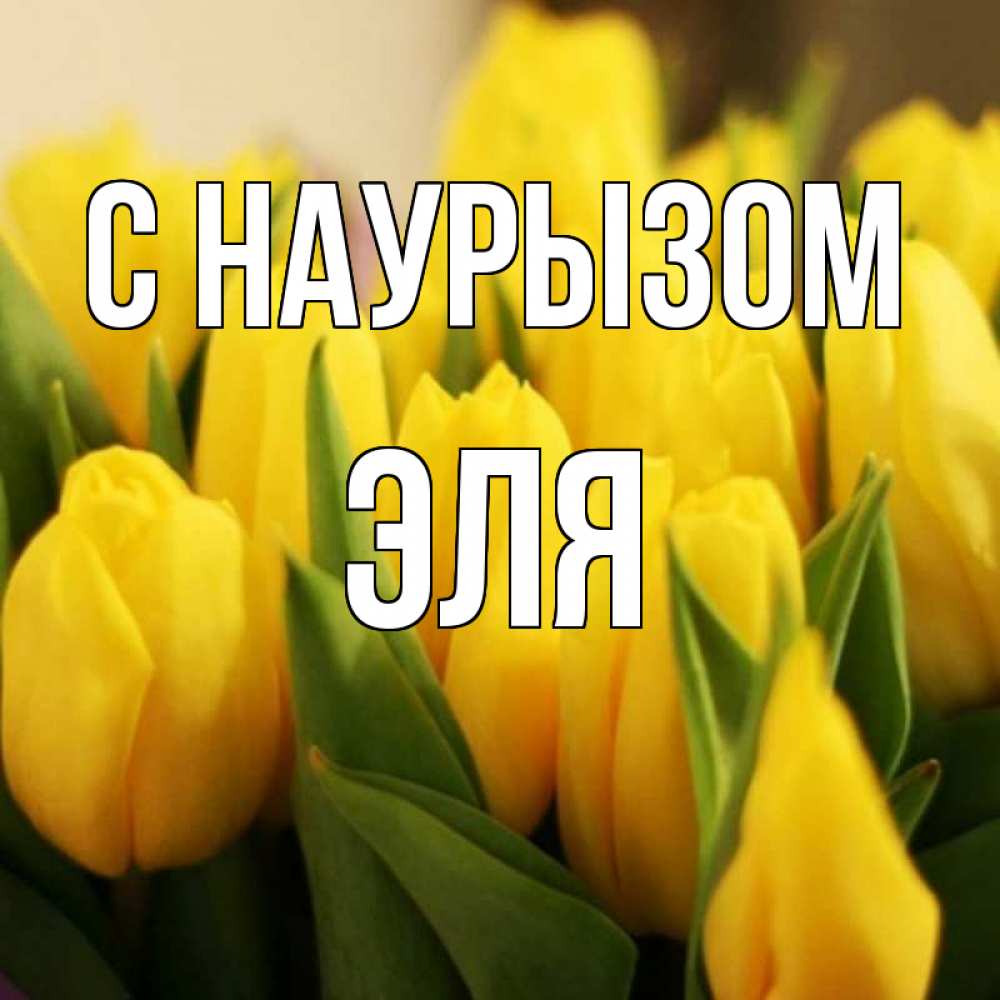 Открытка на каждый день с именем, Эля С наурызом цветы Прикольная открытка с пожеланием онлайн скачать бесплатно 